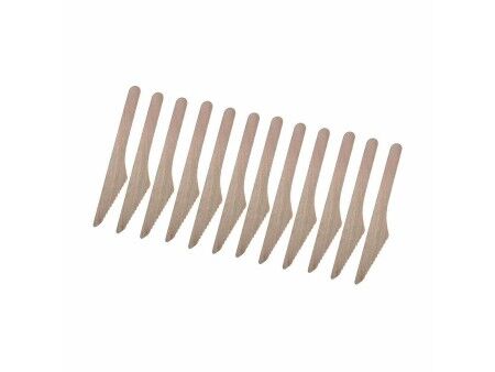 Zestaw noży Jednorazowe Drewno 12 Części 16,5 x 2,2 x 1,8 cm (36 Sztuk)