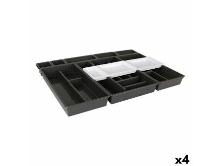 Organizer na Sztućce Tontarelli Bella Czarny 10 Części 70 x 49,2 x 6,7 cm (4 Sztuk)