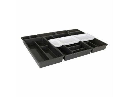 Organizer na Sztućce Tontarelli Bella Czarny 10 Części 70 x 49,2 x 6,7 cm (4 Sztuk)