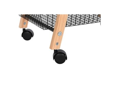 Miska na Owoce Home ESPRIT Czarny Naturalny Stal Sosna 48 x 32 x 79 cm