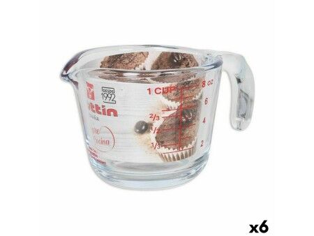Dzbanek Pomiarowy Quttin 250 ml Szkło (6 Sztuk)