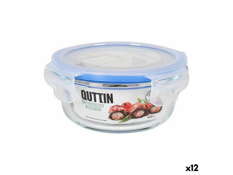 Okrągłe pudełko na lunch z pokrywką Quttin Przezroczysty 400 ml Ø 13,5 x 6 cm (12 Sztuk)