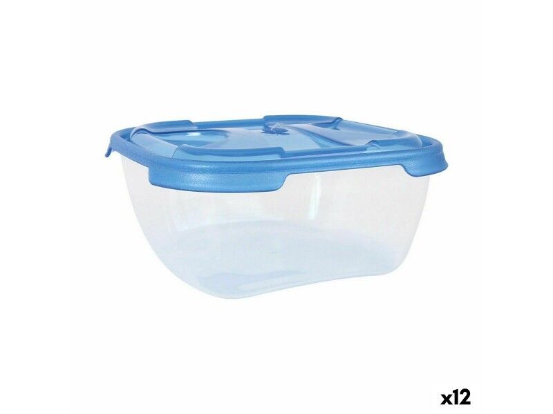 Set Pojemników na Lunch Tontarelli Nuvola 1 L Niebieski Kwadratowy 3 Części (12 Sztuk)