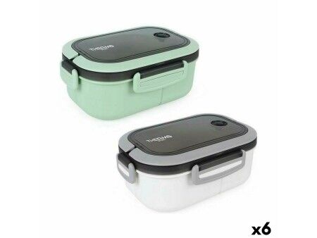 Hermetyczne pudełko na lunch ThermoSport 6 przegródek Prostokątny 21 x 15 x 9 cm (6 Sztuk)