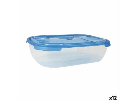 Set Pojemników na Lunch Tontarelli Nuvola 1,15 L Niebieski Prostokątny 3 Części (12 Sztuk)