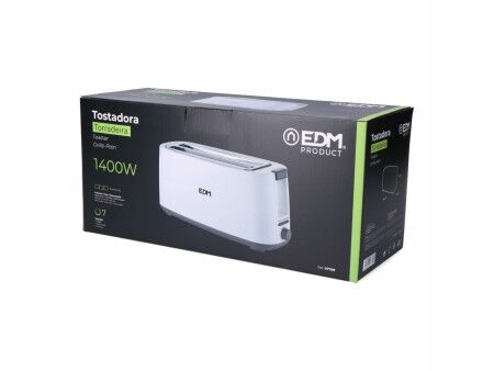 Toster EDM 07799 White Design 1400 W Podwójne gniazdo