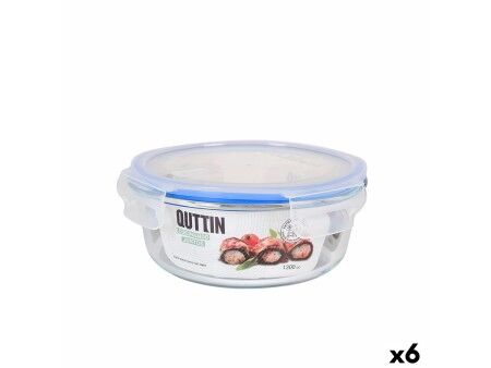 Hermetyczne pudełko na lunch Quttin Okrągła 1,3 L (6 Sztuk)