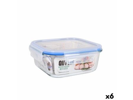 Hermetyczne pudełko na lunch Quttin Kwadratowy 1,1 L (6 Sztuk)