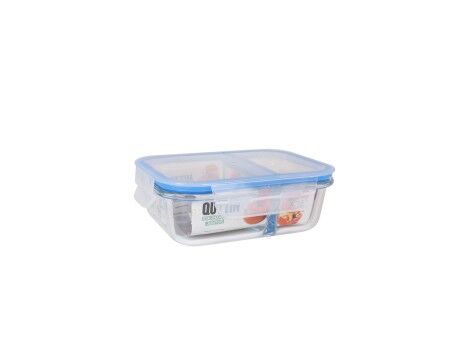 Hermetyczne pudełko na lunch Quttin 2 Przegródki Prostokątny 580 ml (6 Sztuk)