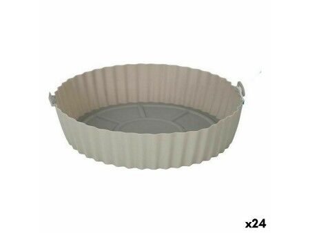 Składany silikonowy koszyk do frytkownicy na gorące powietrze Quttin Okrągły 20 x 20 x 4,5 cm (24 Sztuk)