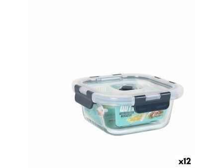 Hermetyczne pudełko na lunch Quttin Kwadratowy 550 ml (12 Sztuk)