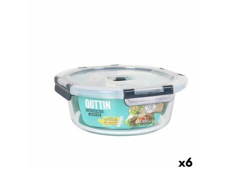 Hermetyczne pudełko na lunch Quttin Okrągła 1,3 L (6 Sztuk)