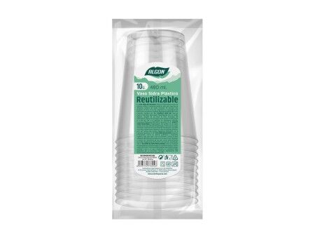 Zestaw szklanek wielokrotnego użytku Algon Cydr Przezroczysty 10 Części 480 ml (20 Sztuk)