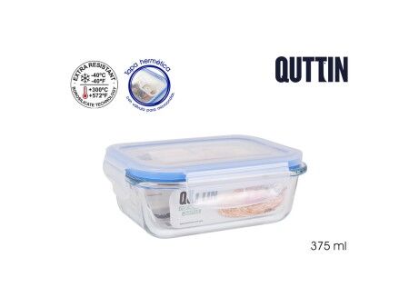 Hermetyczne pudełko na lunch Quttin Prostokątny 375 ml (12 Sztuk)