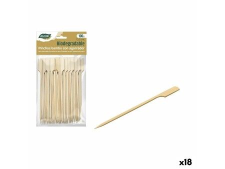 Zestaw do szaszłyków na grilla Algon Bambus 100 Części 13,5 cm (18 Sztuk)