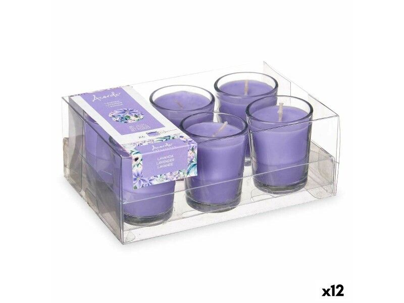 Zestaw świec Acorde 48-B-AR Lawenda szklanka/kieliszek (12 Sztuk)