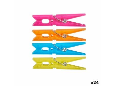 Klamerki do Ubrań Wielokolorowy Plastikowy 24 Części Set (24 Sztuk)