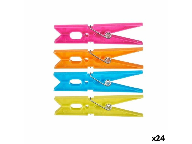 Klamerki do Ubrań Wielokolorowy Plastikowy 24 Części Set (24 Sztuk)