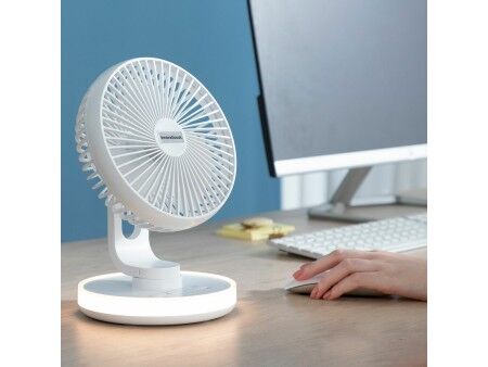 Akumulatorowy wentylator biurkowy z diodami LED FanLed InnovaGoods Ø6,6'' 4000 mAh
