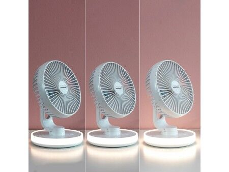 Akumulatorowy wentylator biurkowy z diodami LED FanLed InnovaGoods Ø6,6'' 4000 mAh