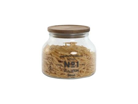 3 pojemniki masy Home ESPRIT Naturalny Szkło Drewno akacjowe 1,5 L 2 L 3 L 16 x 16 x 21 cm