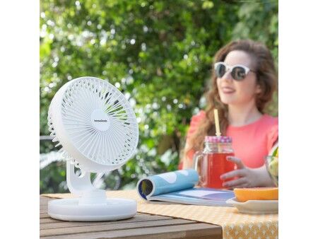 Akumulatorowy wentylator biurkowy z diodami LED FanLed InnovaGoods Ø6,6'' 4000 mAh