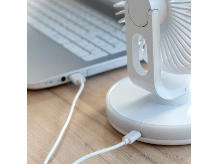 Akumulatorowy wentylator biurkowy z diodami LED FanLed InnovaGoods Ø6,6'' 4000 mAh
