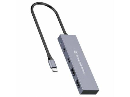 HUB USB Conceptronic HUBBIES13G Szary (1 Sztuk)