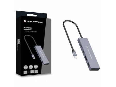 HUB USB Conceptronic HUBBIES13G Szary (1 Sztuk)