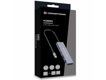 HUB USB Conceptronic HUBBIES13G Szary (1 Sztuk)