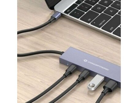 HUB USB Conceptronic HUBBIES13G Szary (1 Sztuk)