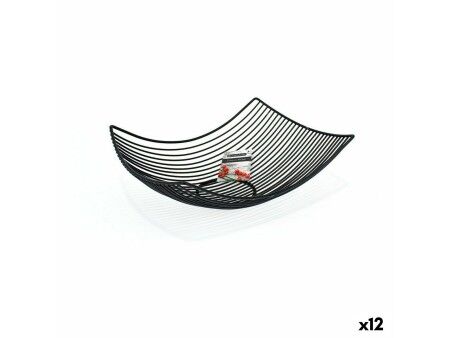 Miska na Owoce Confortime Czarny Metal 31 x 23 x 10 cm (12 Sztuk)