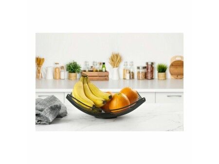 Miska na Owoce Confortime Czarny Metal 31 x 23 x 10 cm (12 Sztuk)