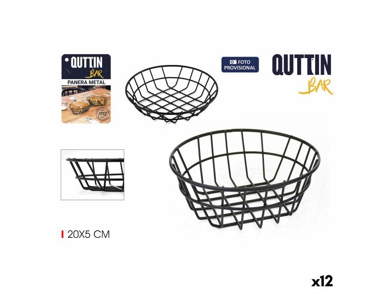 Koszyk na pieczywo Quttin Metal Okrągła 20 x 5 cm 4 mm (12 Sztuk)