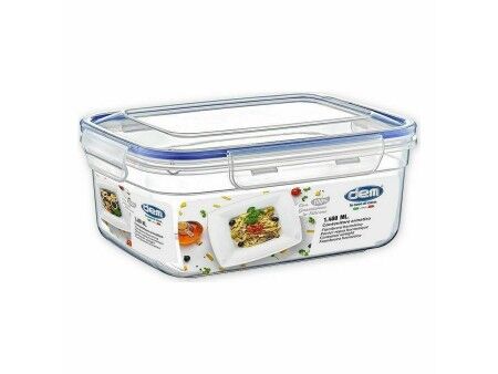 Hermetyczne pudełko na lunch Dem Prostokątny 1,4 L 20 x 15 x 9 cm (12 Sztuk)