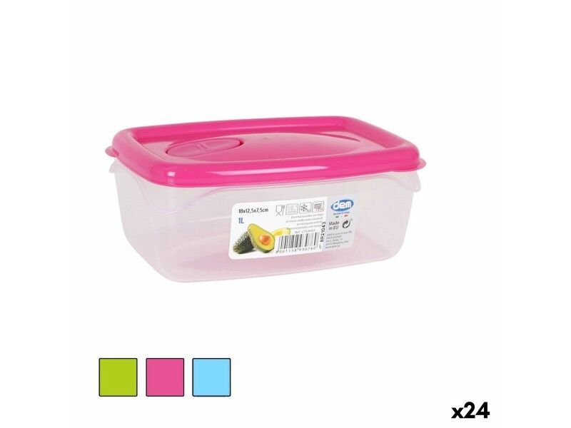 Hermetyczne pudełko na lunch Dem Prostokątny 18 x 12,5 x 7,5 cm (24 Sztuk)