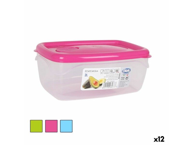 Hermetyczne pudełko na lunch Dem Prostokątny 22,5 x 15,5 x 9,5 cm (12 Sztuk)