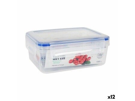 Hermetyczne pudełko na lunch Quttin L&F Prostokątny 20 x 15 x 8 cm (12 Sztuk)