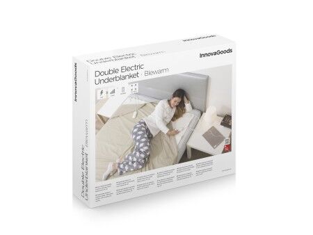 Podwójna elektryczna mata grzewcza na łóżko Blewarm InnovaGoods 60+60 W 140 x 160 cm Biały