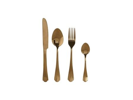 Zastawa stołowa Home ESPRIT Złoty Stal nierdzewna 2 x 0,4 x 24 cm 16 Części