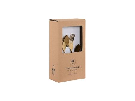 Zastawa stołowa Home ESPRIT Złoty Stal nierdzewna 2 x 0,4 x 24 cm 16 Części