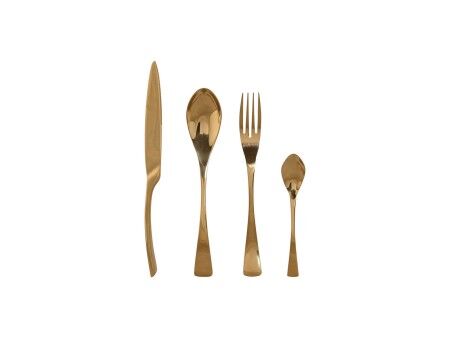 Zastawa stołowa Home ESPRIT Złoty Stal nierdzewna 2 x 1,5 x 25,5 cm 16 Części