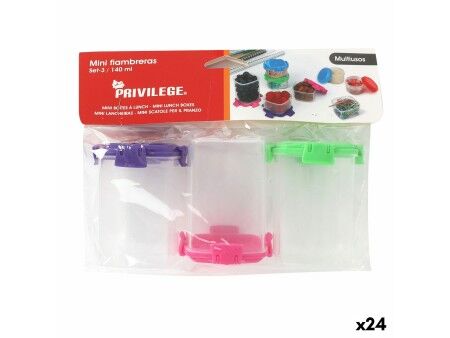 Set Pojemników na Lunch Privilege 140 ml 6,8 x 5 x 5 cm 3 Części (24 Sztuk)