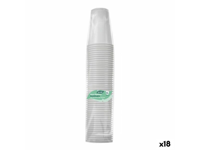 Zestaw kieliszków Inde Biały 300 ml 50 Części (18 Sztuk)
