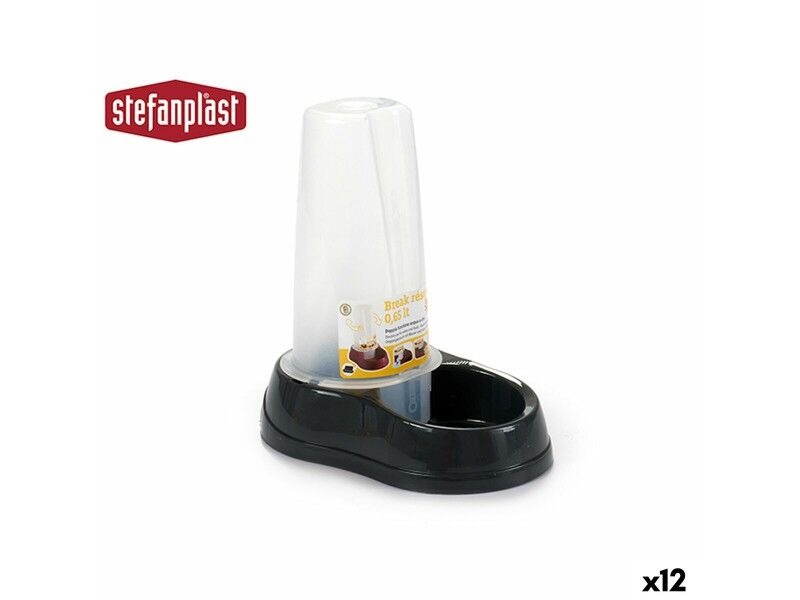 Karmnik dla Zwierząt Stefanplast 04092 Przezroczysty Ciemny szary Plastikowy 650 ml 12 x 19,5 x 19 cm (12 Sztuk)