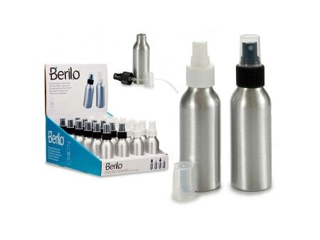 Butelka ze Spryskiwaczem Berilo CH9979-2 Biały Czarny Przezroczysty Srebrzysty Aluminium polipropylen 100 ml (24 Sztuk)