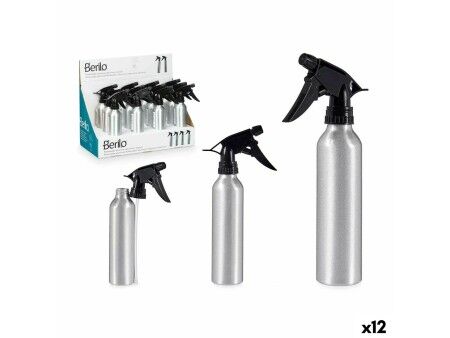 Butelka ze Spryskiwaczem Berilo 37581 Czarny Srebrzysty Aluminium polipropylen 300 ml (12 Sztuk)