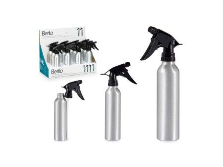 Butelka ze Spryskiwaczem Berilo 37581 Czarny Srebrzysty Aluminium polipropylen 300 ml (12 Sztuk)