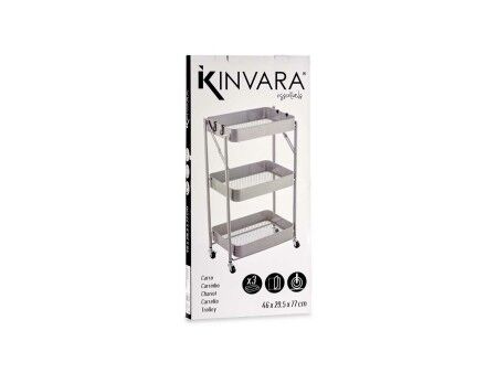 Wózek na Warzywa Kinvara B1148I-TJ Szary Stal Plastikowy 29,5 x 78,5 x 45,5 cm