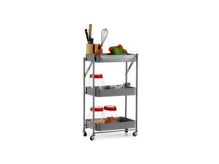 Wózek na Warzywa Kinvara B1148I-TJ Szary Stal Plastikowy 29,5 x 78,5 x 45,5 cm